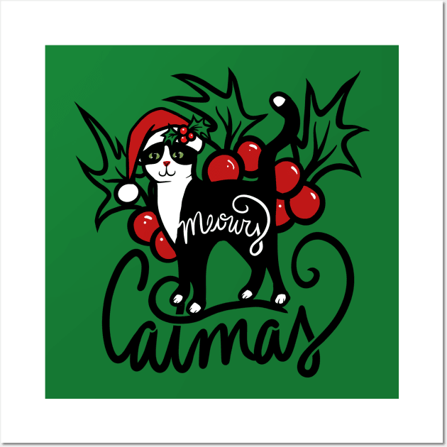 Christmas Catmas Wall Art by bubbsnugg
